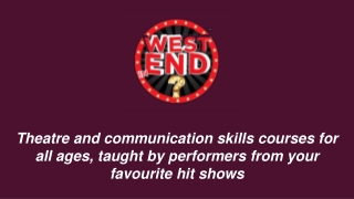 Summer Musical Theatre Workshops - West End in
