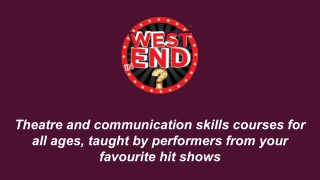 Summer Musical Theatre Workshops - West End in