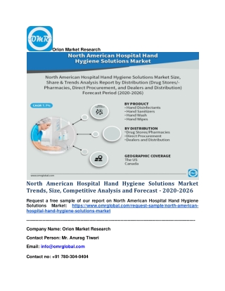 North American Hospital Hand Hygiene Solutions Market Trends, Size, Competitive Analysis and Forecast - 2020-2026