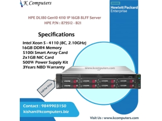 HPE DL180 GEN10 4110 1P 16G 8LFF SERVER