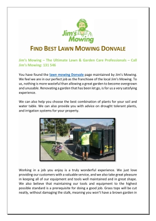Find Best Lawn Mowing Donvale