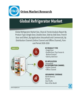 Refrigerator Market Size, Competitive Analysis, Share, Forecast- 2020-2026