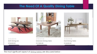 The Need of a Quality Dining Table