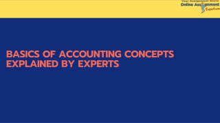Basics of accounting concepts explained by experts