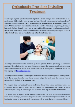 Orthodontist Providing Invisalign Treatment