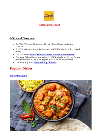 5% Off - Haris Curry House menu - walkley heights Takeaway, SA