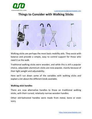 Things to consider with walking sticks