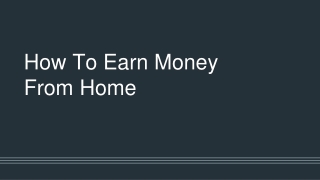 Make Online Money from Home