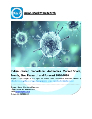 Indian cancer monoclonal Antibodies Market Trends, Size, Competitive Analysis and Forecast - 2020-2026