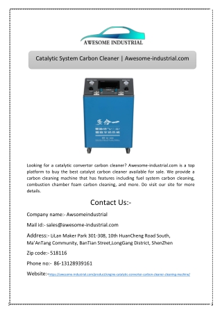 Catalytic System Carbon Cleaner | Awesome-industrial.com