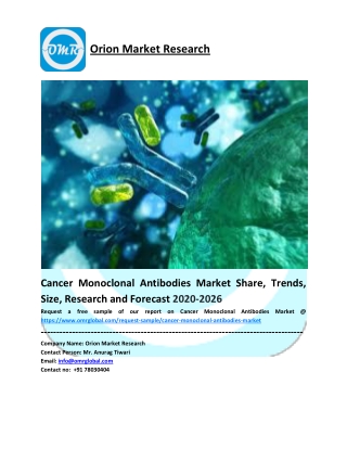 Global Cancer Monoclonal Antibodies Market Size, Share, Future Prospects and Forecast 2020-2026
