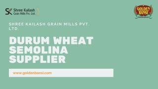 Durum Wheat Semolina Supplier in India - Shree Kailash Grain Mills