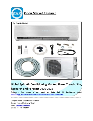 Global Split Air Conditioning Market Trends, Size, Competitive Analysis and Forecast - 2019-2025