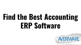 Find the right Accounting ERP Software