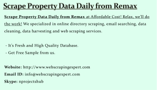 Scrape Property Daily from Remax