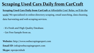 Scraping Used Cars Daily from CarCraft