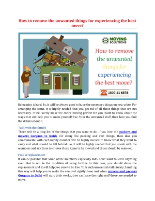 How to remove the unwanted things for experiencing the best move?