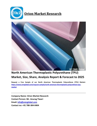 North American Thermoplastic Polyurethane (TPU) Market Trends, Size, Competitive Analysis and Forecast 2019-2025