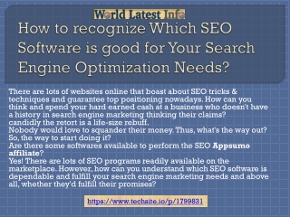 How to recognize Which SEO Software is good for Your Search Engine Optimization Needs?