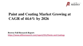 Paint and Coating Market 2020-26 Industry Outlook, Emerging Trends and Business Development Strategy