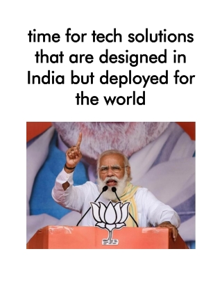 Time for Tech Solutions That Are Designed in India but Deployed for the World