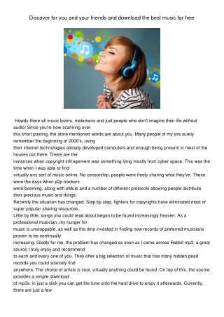 Discoverforyouandyourfriendsanddownloadthebestmusicforfree