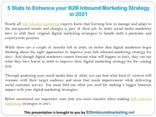 5 Stats to Enhance your B2B Inbound Marketing Strategy in 2021