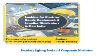 Looking for Electronics & Electrical Supplies Distributors Distributors in Pan India