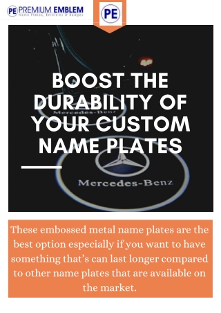 Custom Nameplates Durability Boosting Tips by Premium Emblem