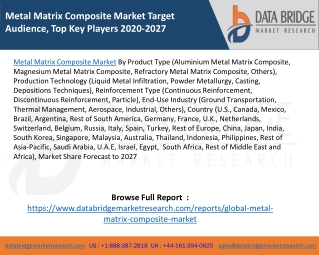 Metal Matrix Composite Market Target Audience, Top Key Players 2020-2027