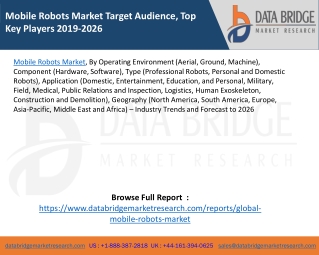 Mobile Robots Market Target Audience, Top Key Players 2019-2026
