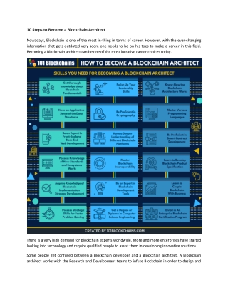 10 Steps to Become a Blockchain Architect