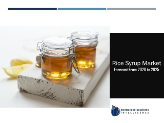 Rice Syrup Market to be Worth US$1,081.161 million in 2024