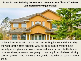 Santa Barbara Painting Contractors | How Can You Choose The Best Commercial Painting Services?