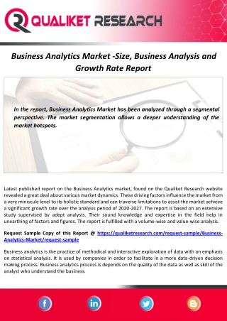Business Analytics Market Size, Technology Insights, Growth, and Forecast Report