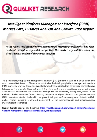 Intelligent Platform Management Interface (IPMI) Market Size, Analysis and Forecast to 2027