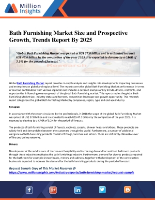 Bath Furnishing Market Size and Prospective Growth, Trends Report By 2025