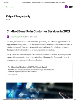 Chatbot benefits in customer services in 2021