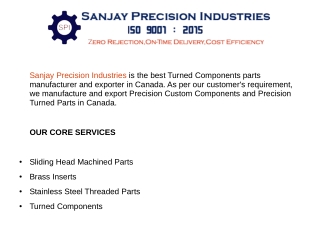 Precision Custom Components Manufacturer Canada