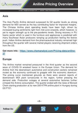 Aniline Price, News,  Market Analysis | ChemAnalyst
