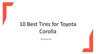 10 Best Tires for Toyota Corolla