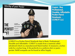 Copjot : Buy Professional, Durable, Affordable Pocket Patrol Notebook – COPJOT LLC