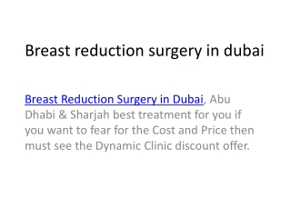 Breast Reduction Surgery in Dubai