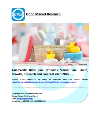 Asia-Pacific Baby Care Products Market Research and Forecast 2020-2026