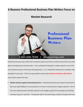 6 Reasons Professional Business Plan Writers Focus on Market Research