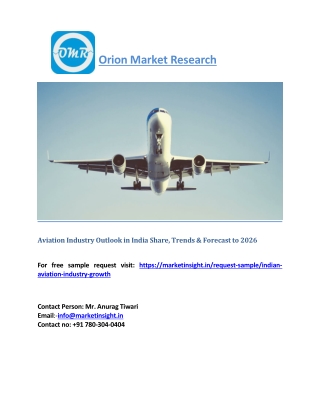 Aviation Industry Outlook in India Share, Trends & Forecast to 2026