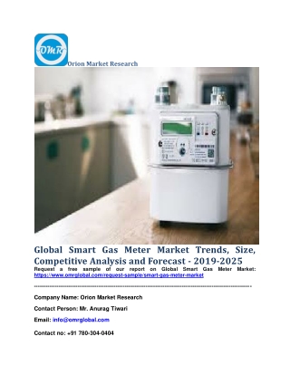 Global Smart Gas Meter Market Growth, Size, Share, Industry Report and Forecast - 2019-2025