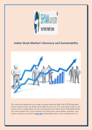 Indian Stock Market’s Recovery and Sustainability