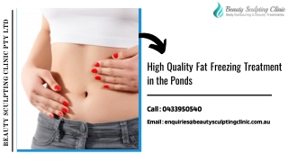 High Quality Fat Freezing Treatment in the Ponds and Blacktown