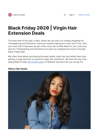 Black Friday 2020 | Virgin Hair Extension Deals